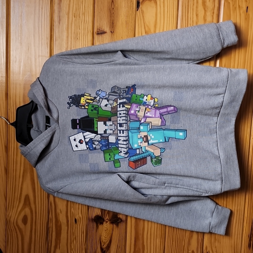 Minecraft gray hoodie